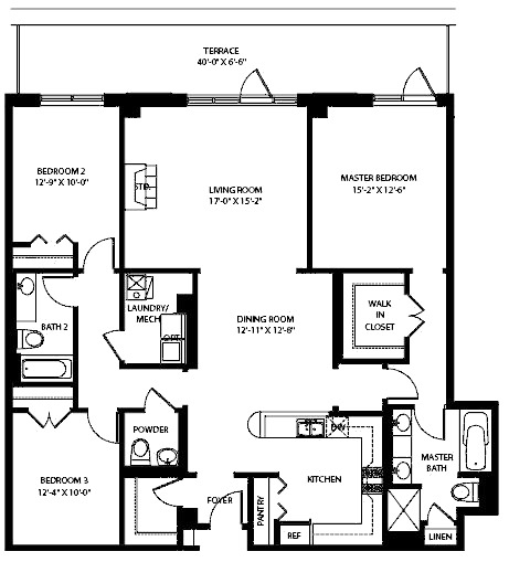 3140 N Sheffield Floorplan - 704 Tier*